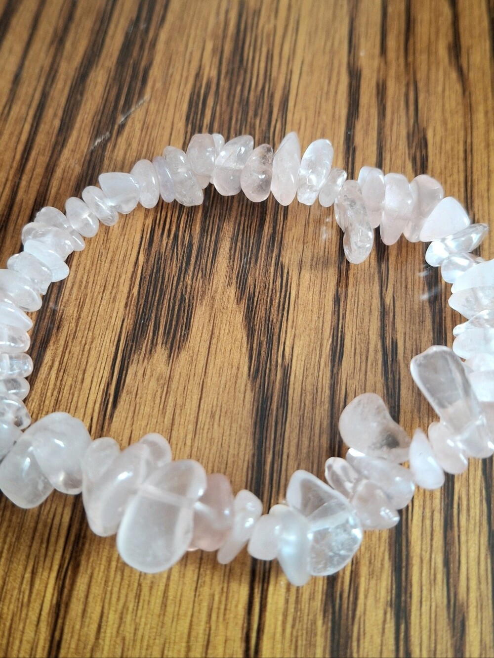 Rose Quartz Natural Gemstone Chips Stretchy Bracelet